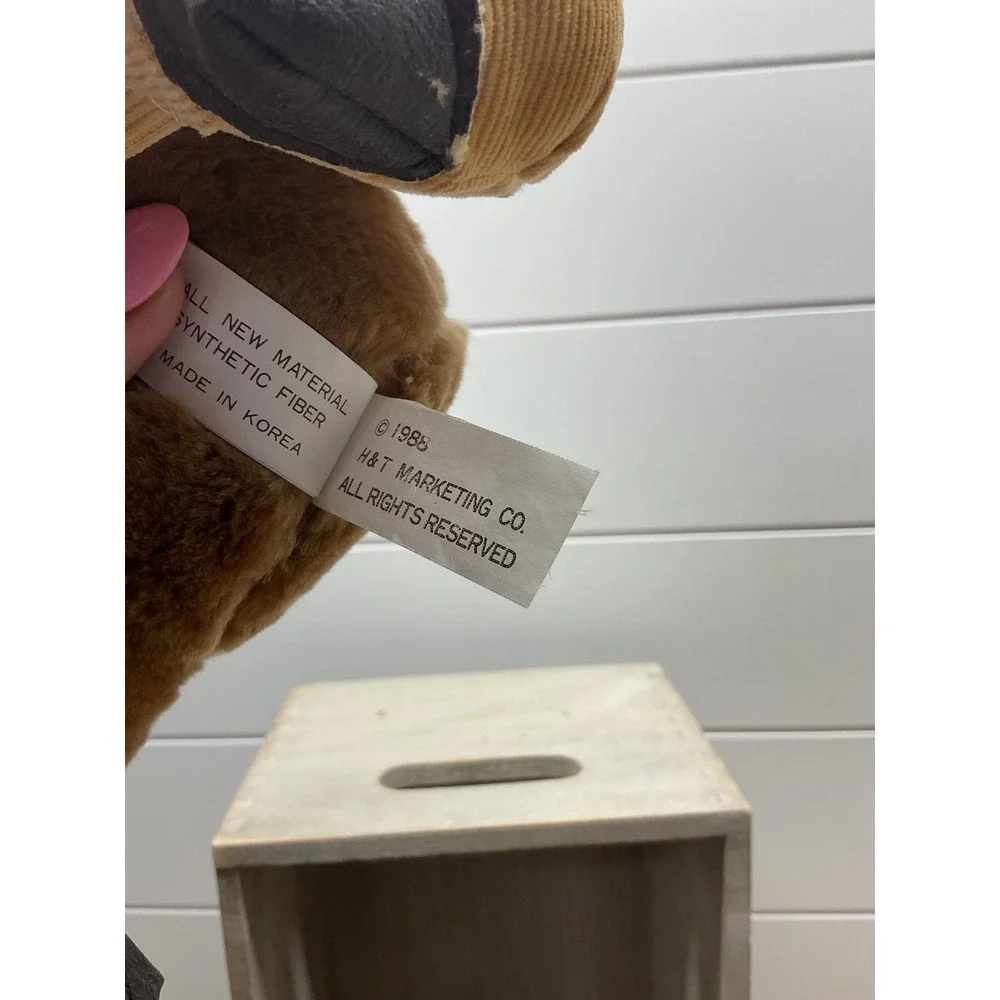 Vintage 1986 Cobbie Cuddlers Brown Teddy Bear Plush with Corduroy Backpack 8.5in